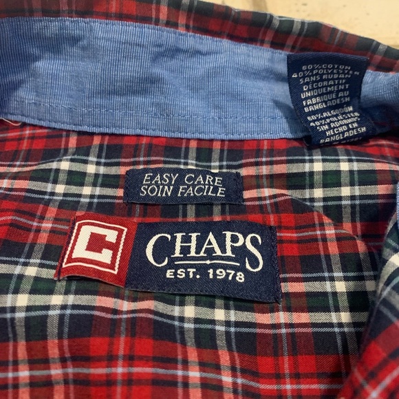 Chaps Men's Classic Fit Plaid Button-Up Shirt - L - Picture 3 of 6